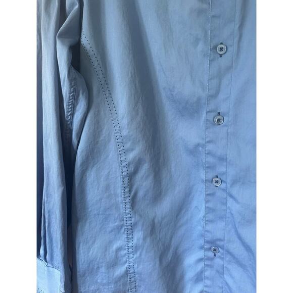 Envy Couture 4XL Slim Fit Shirt | Blue Paisley Trim Button-Up Made in Turkey - Picture 5 of 9